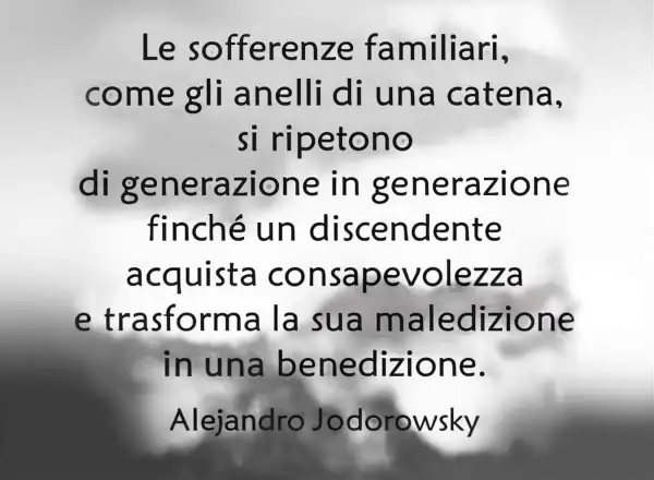 Le sofferenze familiari, come anelli di una catena, si ripetono di generazione in generazione finché un discendente acquista consapevolezza e trasforma la sua maledizione in benedizione. Le conseguenze della mancanza d'amore si spezzano.